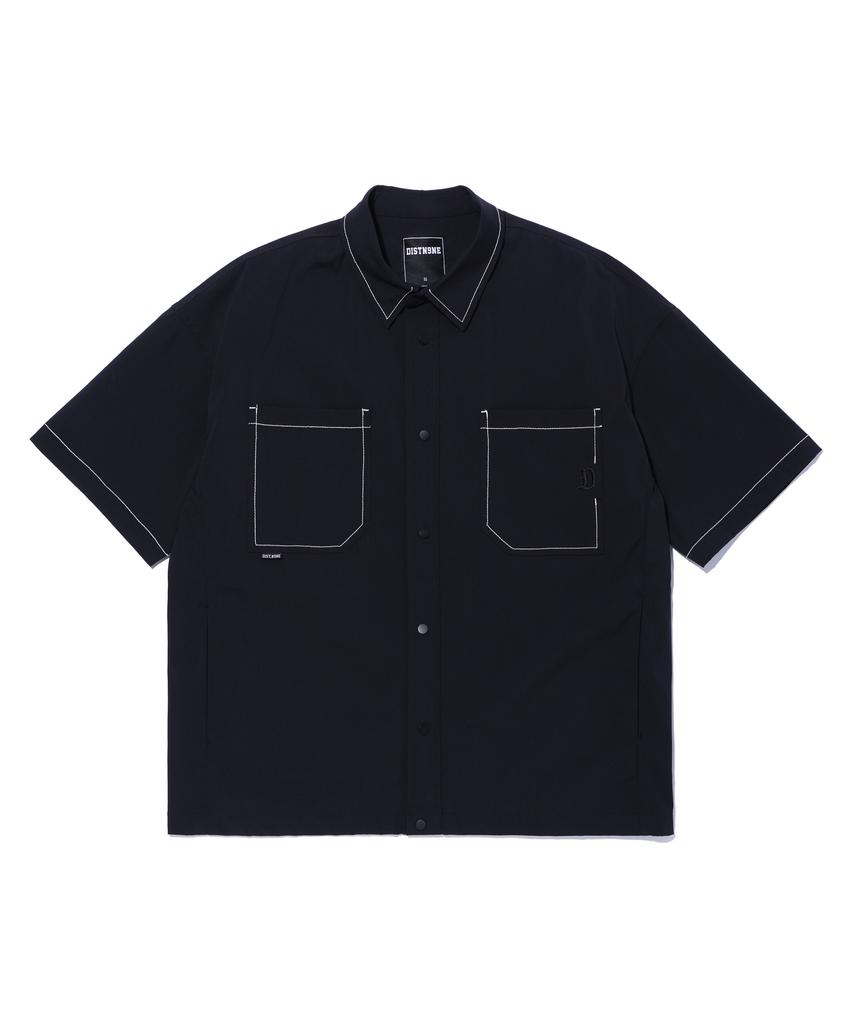 DISTN9NE Stitch Short Sleeve Shirt Black (Lo2Yu368-076)