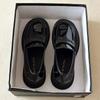 Spring Black Small Leather Shoes Women's One-pedal Women's Spring and Autumn New Single Shoes Doudou Shoes