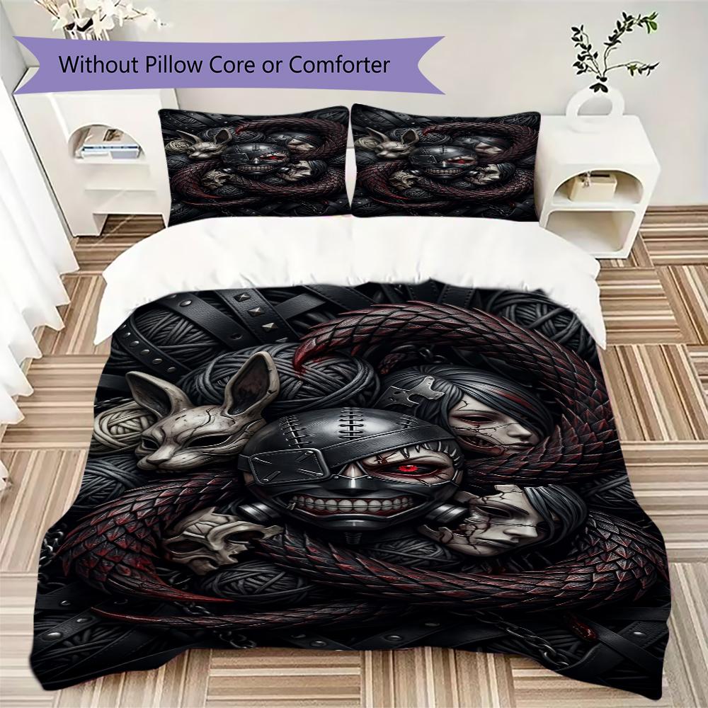 

CCG-themed anime Pattern Bedding,Quilt Set Quilt Cover Pillowcase Home Birthday Gift (1 * duvet cover + 2 * pillowcase, without core) 135x200cm