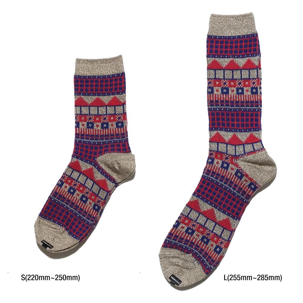 Yanwogseu [Select 3-Color Pack][5 Colors] Work3 Multi-Pattern Jacquard Socks [Select 3-Color Pack][5 Colors]