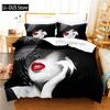 Red Lipped Beauty Bedding Set Duvet Cover Set 3d Bedding Digital Printing Queen Size Bedding Set Fashion Design