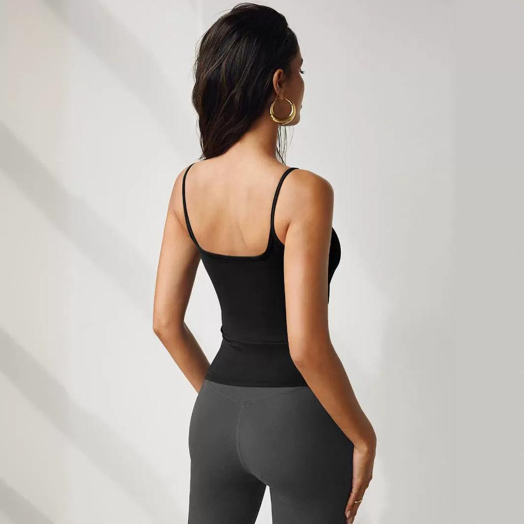 GMXIA Colored Knitted Spice Girl Camisole Base Women with Stylish Slim Cropped Top for Summer