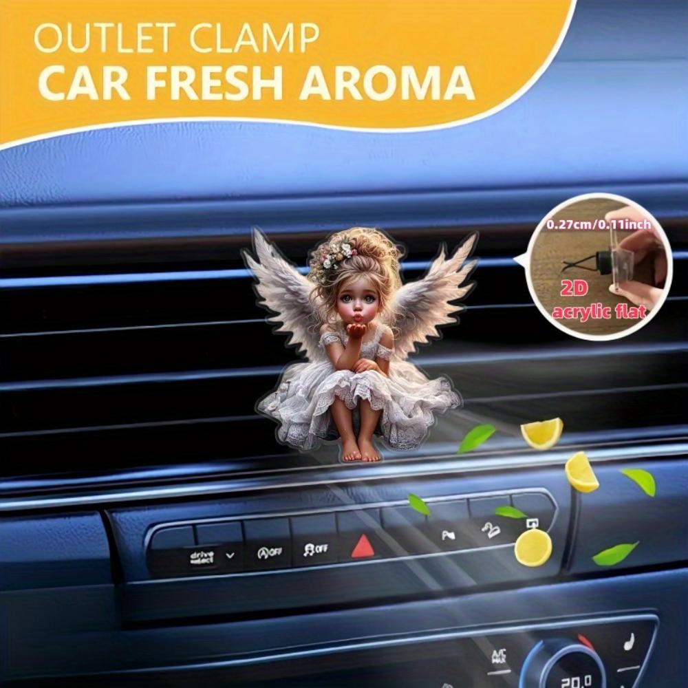 2D flat girl car vent clip decorative diffuser (fragrance not included), car interior decoration, aromatherapy clip, ideal for holiday gifts
