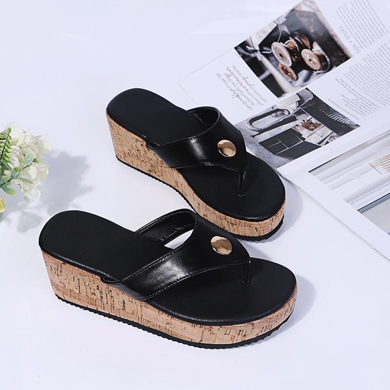 2021 Summer Plus Size Wedge Heel Flip-Flops for Women