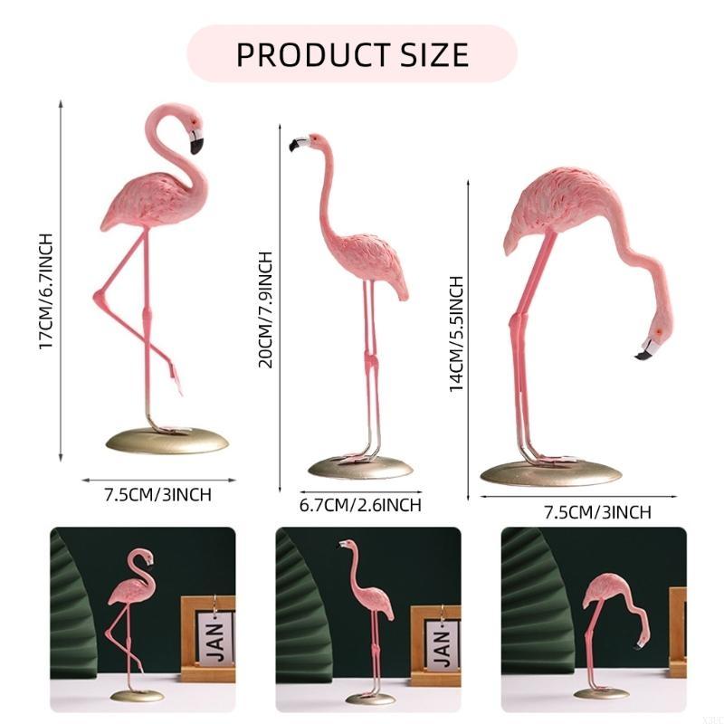Flamingos Decoration Animal Sculpture, Resins Tabletop Figure for a Touch Charm X3UC
