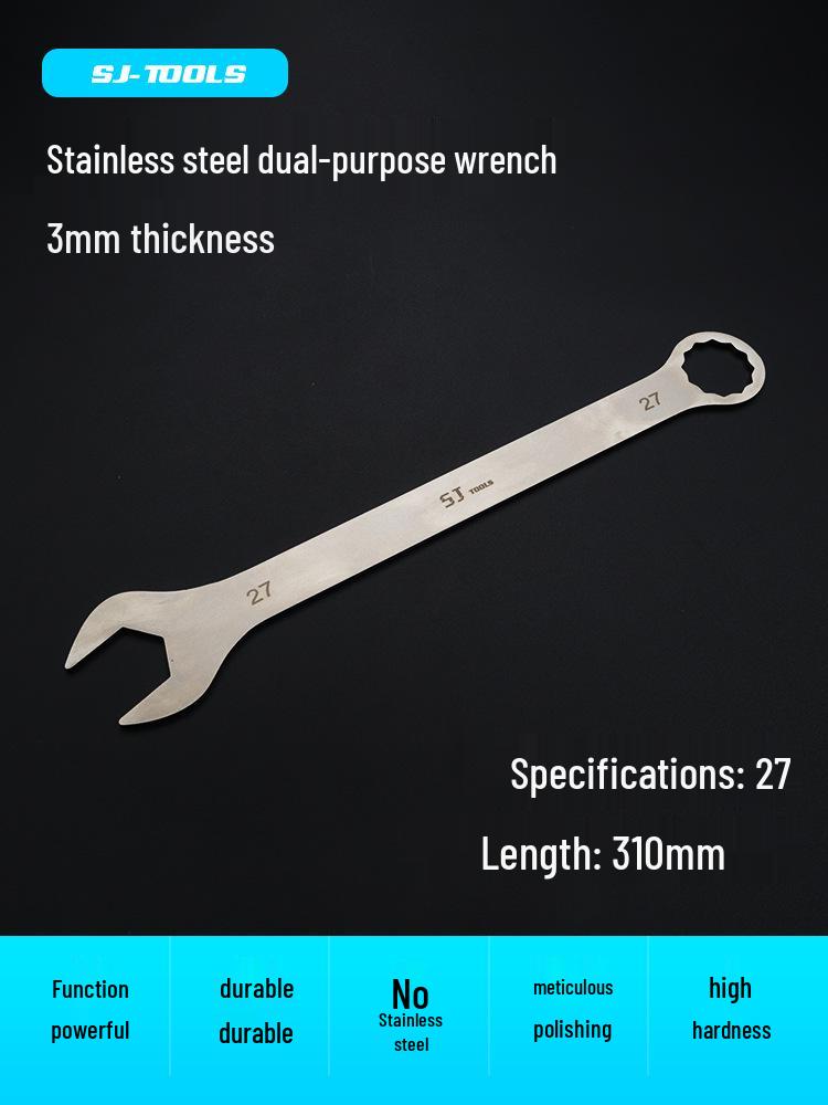 Shangjiang Reversible Ultra-Thin Stainless Steel Open-End Wrench for Auto Repair