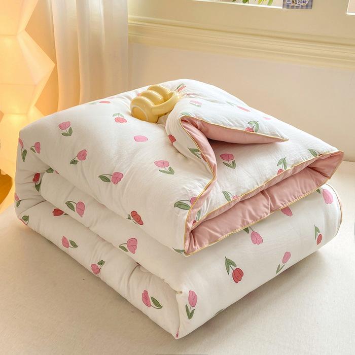 Soybean Fiber Winter Quilt: Thick, Printed, All-Season Comfort for Student Dorms