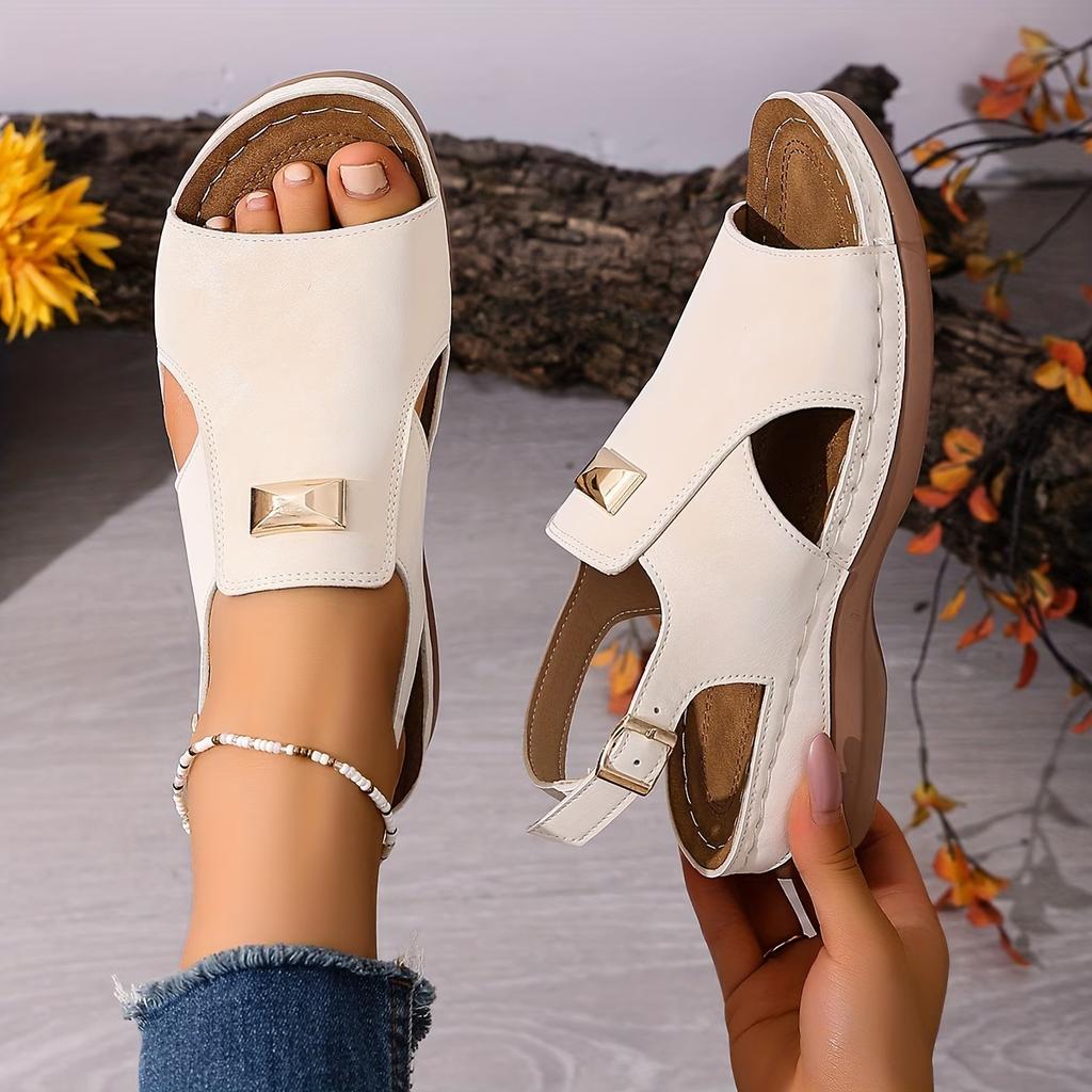 Summer New Large-size Women's Sandals, Elastic Strap Wedge-toe Slip-on Fashionable Sandals for Women, Summer Beach Sandals