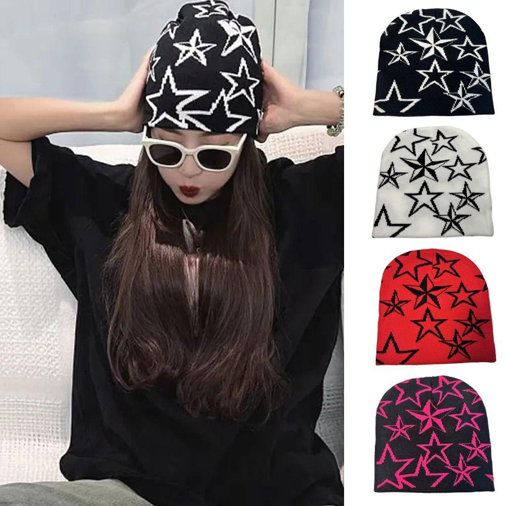 

Кашемировый пуловер Кепка Skullies Y2k Beanie Шапка Cool Star Вязаная шапка Streetwear