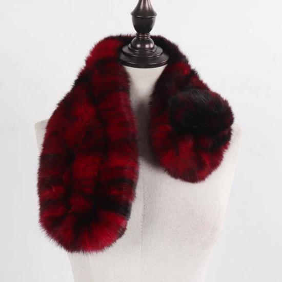 Russian Women Thick Natural Fur Scarf Winter Ladies Warm Real Rabbit Fur Muffler Knit Fluffy Pompoms Genuine Fur Scarves