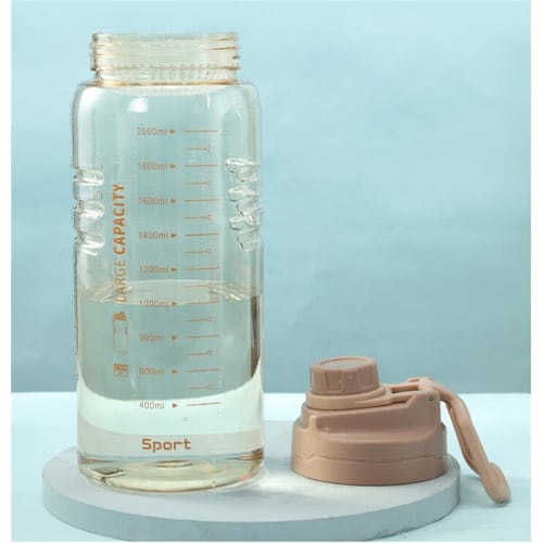 2-Liter Water Bottle, Direct Drinking, Sports Bottle, Plastic, Large Capacity, 2200ml (Blue)