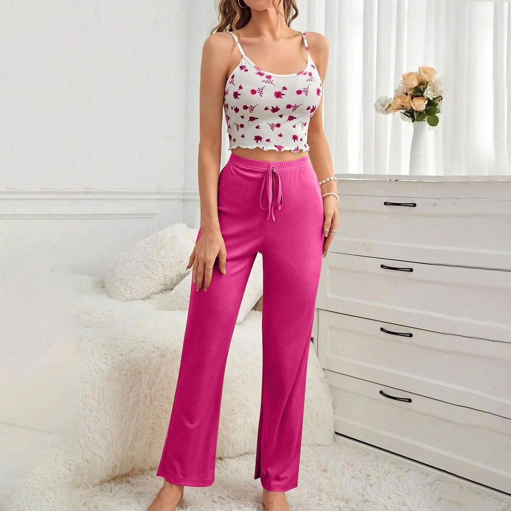 Women's Home Leisure Two-Piece Set Soft And Comfortable Summer Outdoor Pajamas Set