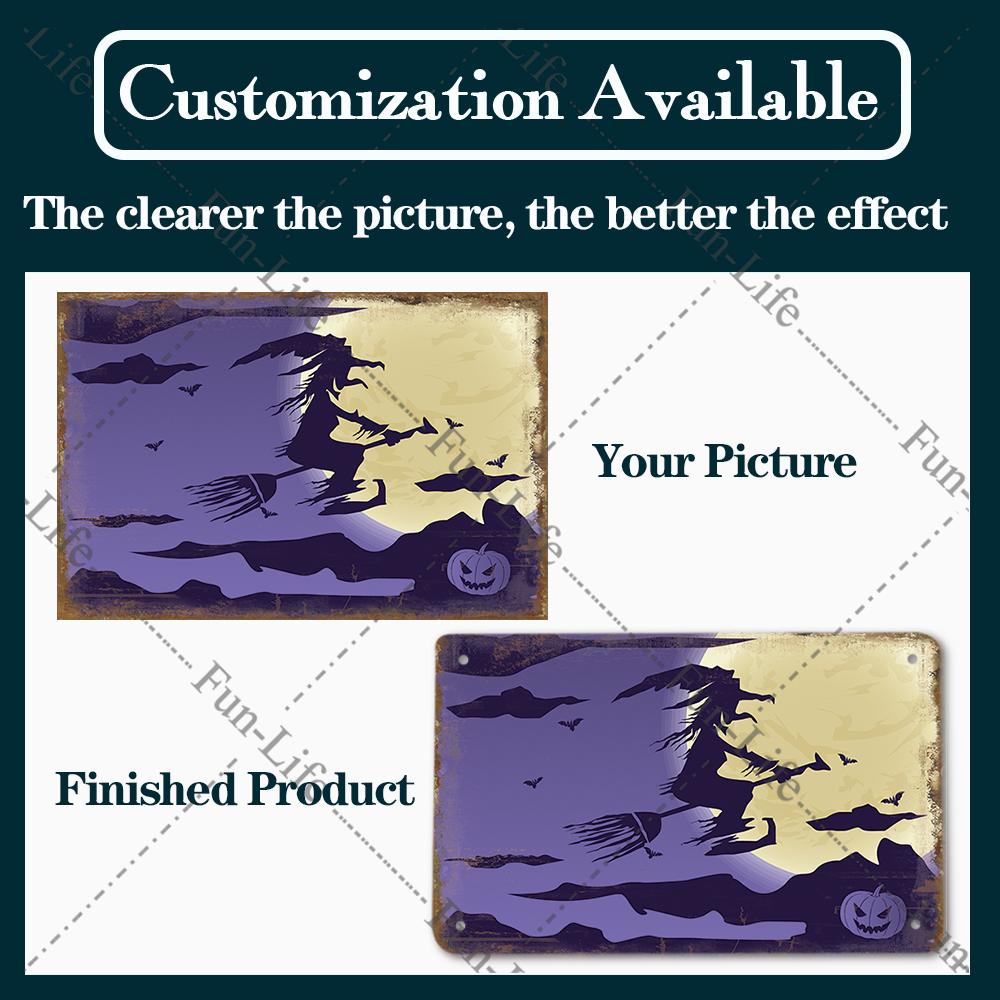 Halloween Pumpkin Tin Sign Vintage Plate Bat Poster Painting Festival Metal Signs Bar Art Party School Wall Home Decor 20x30cm