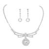 Luxury Sparkling Crystal Necklace and Earrings Set Geometric Round Necklace and Earrings Set Women's Necklace and Earrings Bridal Jewellery