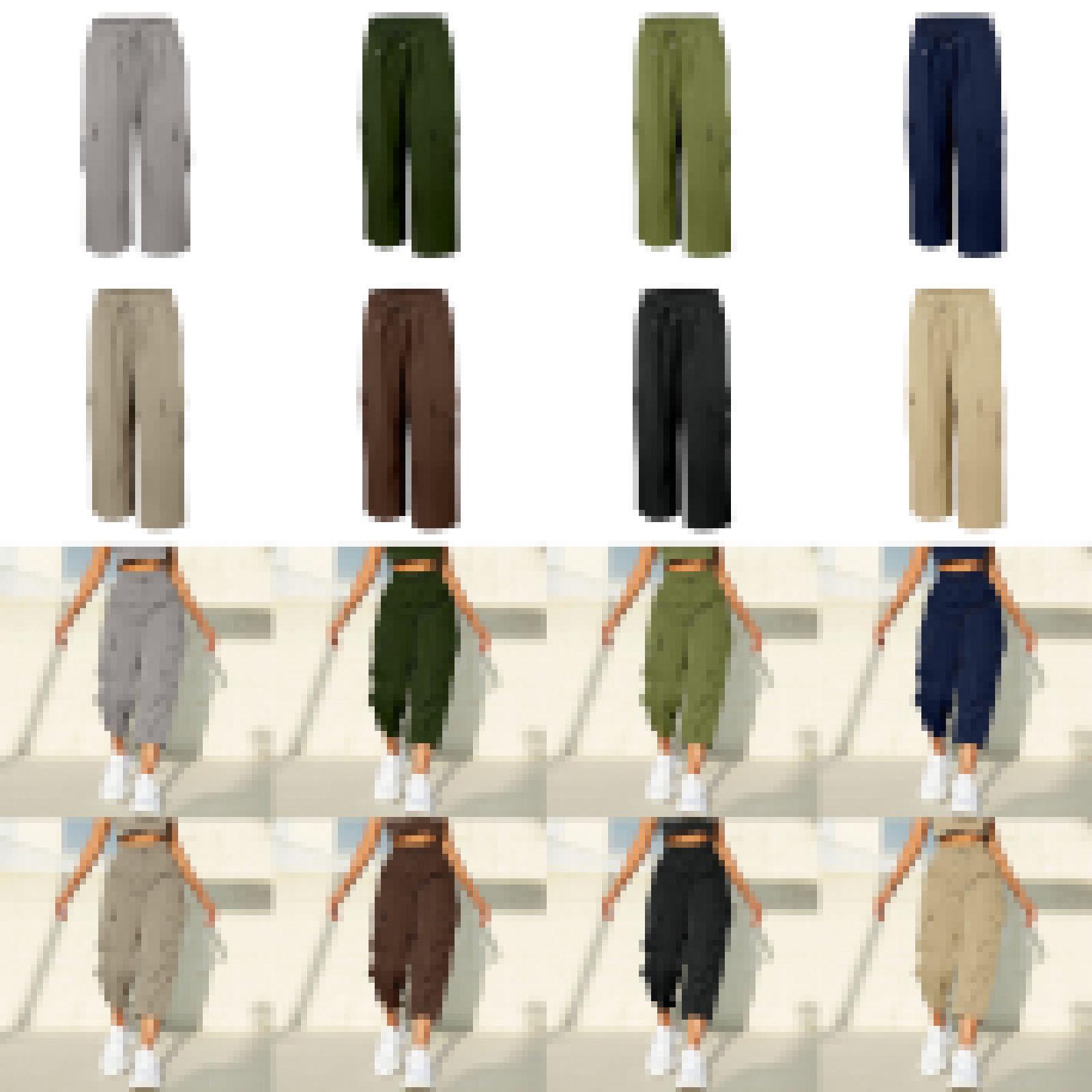

Women s High-Waisted Ice Silk Quick-Dry Work Pants - Summer, Loose Fit, 2025 Update, Seven-Point Length Double Extra Large