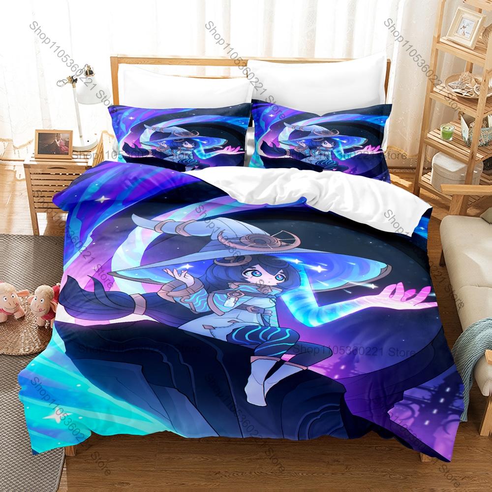 Soulfire Demons Themed Bedding Set, Duvet Cover & 2 Pillowcases, Fiery Demon Pattern Breathable Fabric All Season Use