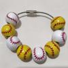 Basketball Themed Baseball Bag Charm Wooden Football Key Ring Hanging Bracelet Charm  Tote Decor
