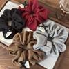 Retro Bows Soft Cotton Hair Scrunchies Fashion Woolen Knitting Headbands Girls Sweet Head Rope Womens Tie Ponytail Rubber Bands