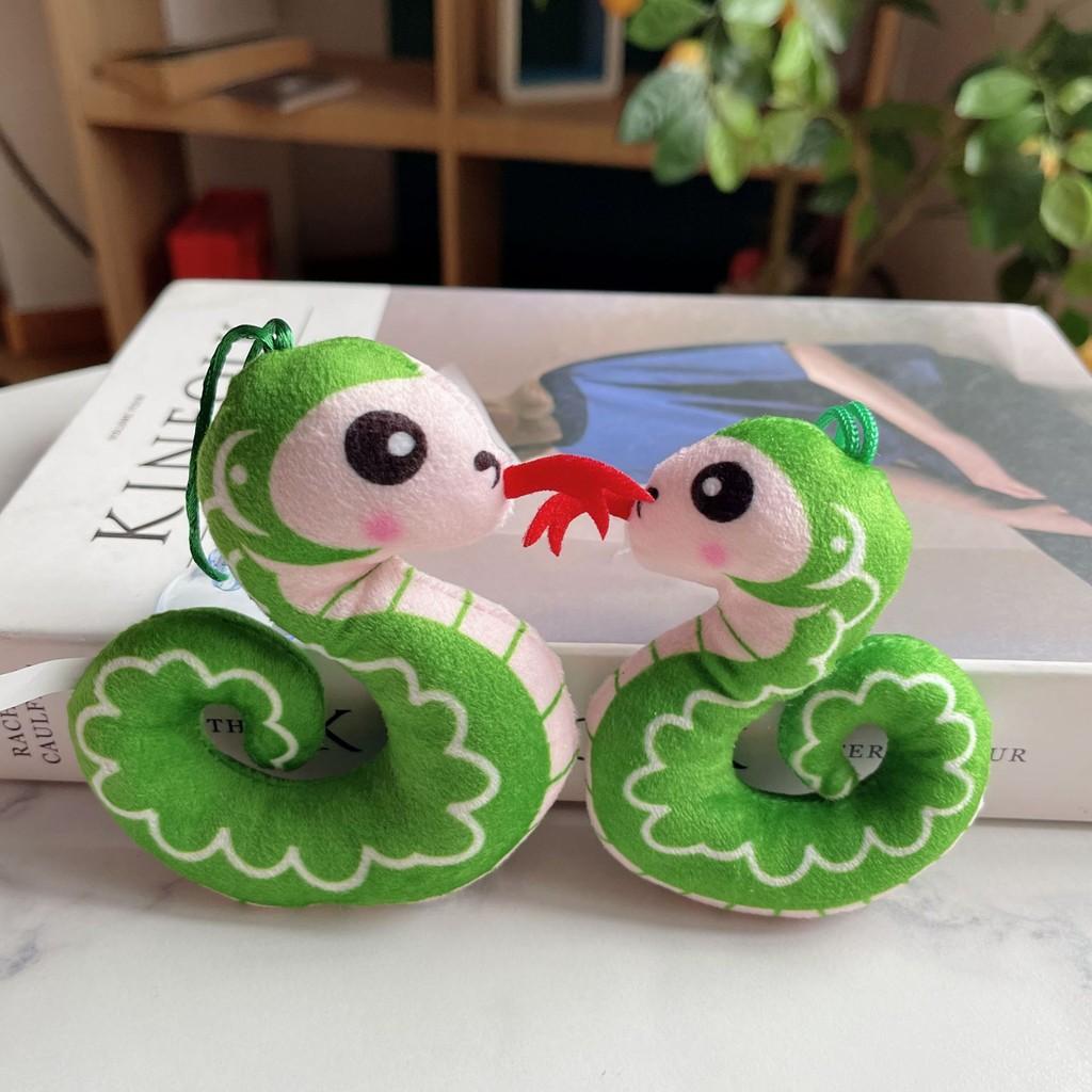 Adorable Plush Snake Keychain Cute And Creative Cartoon Animal Toy For Bags And Keys