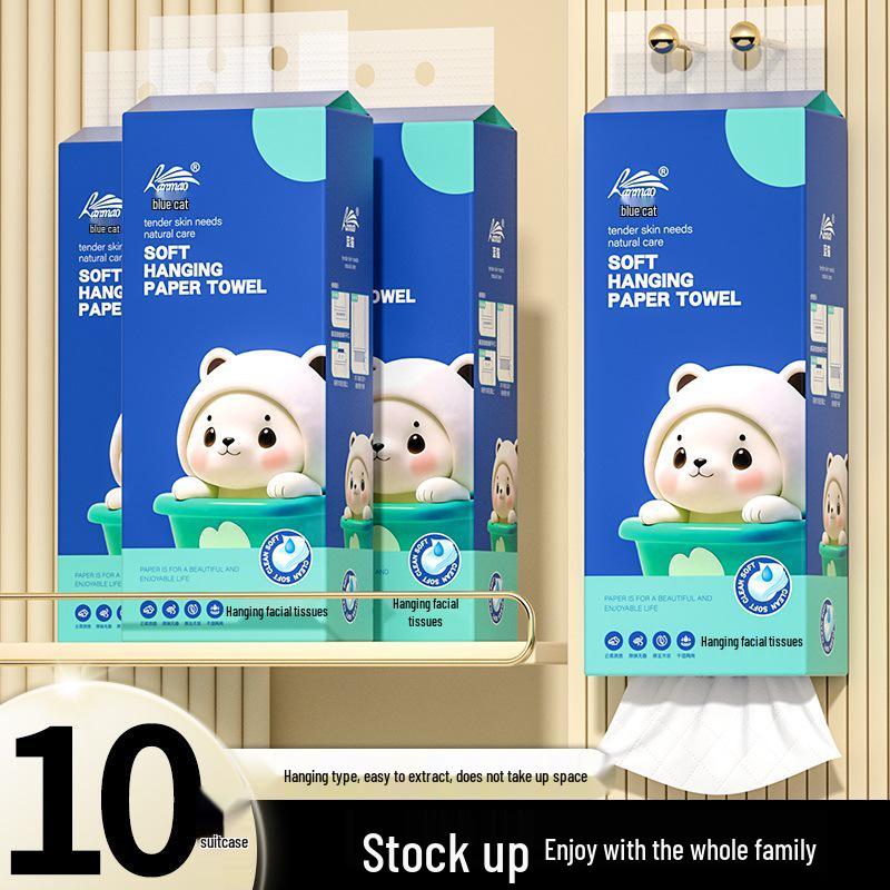 Hanging Household Tissue Box - 1000 Sheets of Virgin Wood Toilet Paper