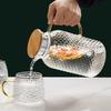 High Borosilicate Transparent Glass Household Hospitality Large Capacity Stainless Steel Lid Beverage Flower Tea Cold Fruit Juice Cold Water Kettle