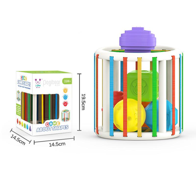 Baby Rainbow Sessele-bouwstenen Vroeg leren Vorm Kleurspeelgoed