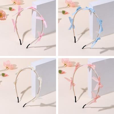 Perlen Schleife Stirnband Süß Elegant Strass Haarband Haarreif Für Mädchen Frauen Kinder Party Koreanischer Kopfschmuck Haarschmuck