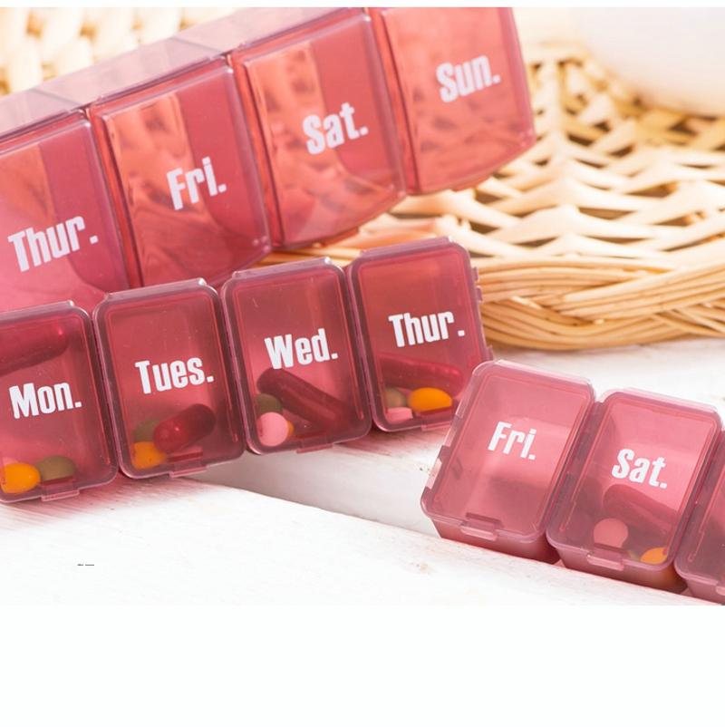 Pill Box Mini Portable Pill Box Transparent Pills Case Medicine Container Weekly Medicina Cases Splits Individual Convenient