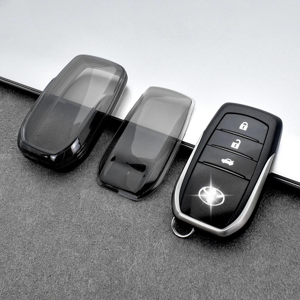 Black Transparent Key Fob Case Cover for Toyota for Sienna for Venza for Hilux Car Key Case Modification Accessories