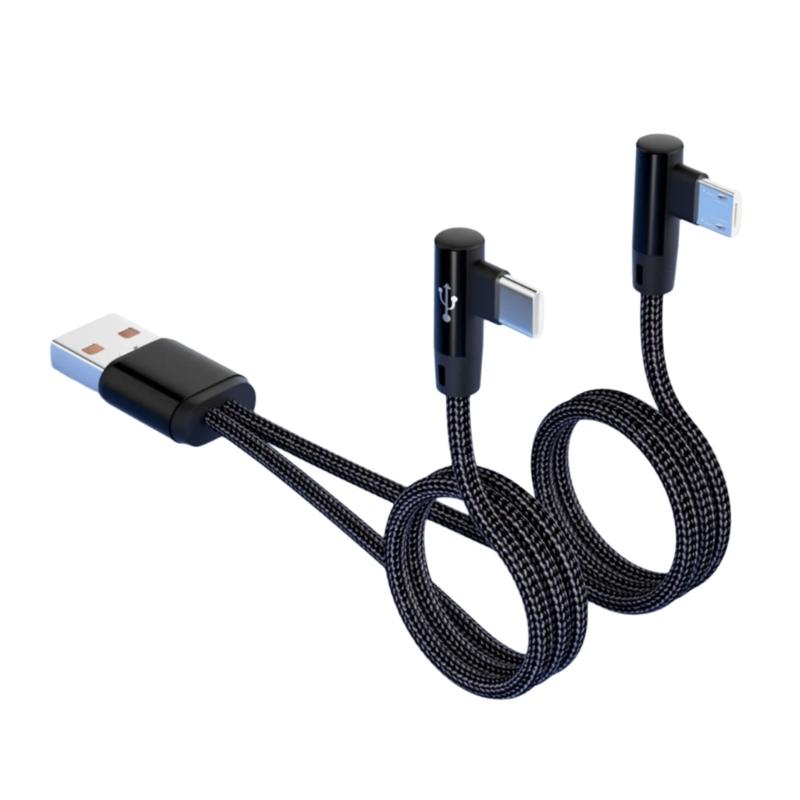 90degree Angled Type C And USB Charging Cable 5A Fast Charging Cord For Quick Power Delivery And Data Sync