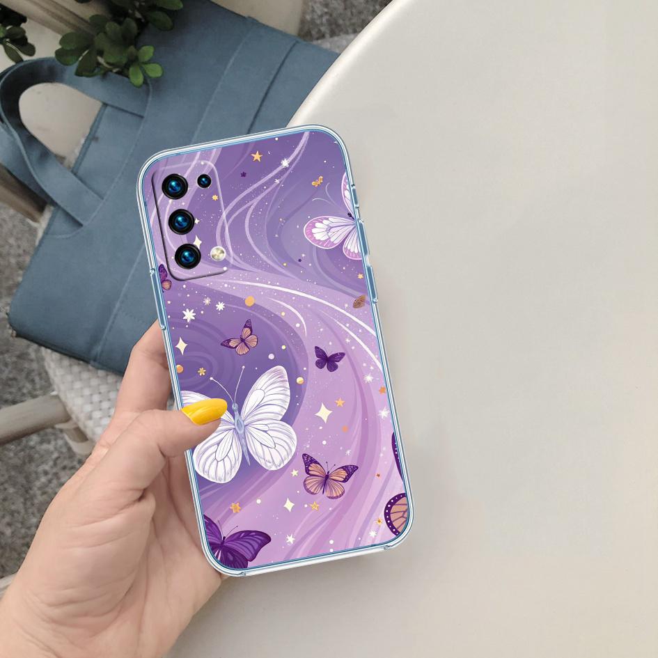 LO26 Colorful Butterfly Soft Shell Transparent Phone Case for Samsung Galaxy A04 A04S A14 A23 A34 A54 M23 M33 M52 M53