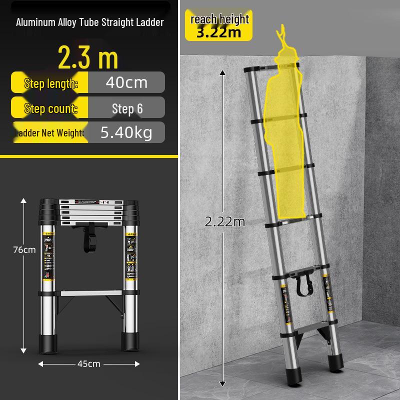 Stainless Steel Telescopic Aluminum Alloy Folding Step Ladder
