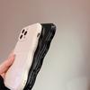 Cute Wavy Edge Phone Case for iPhone Pro Max, Glossy Curly Frame Shockproof Cover, Minimalist Soft Silicone Protective Case for Women Girls