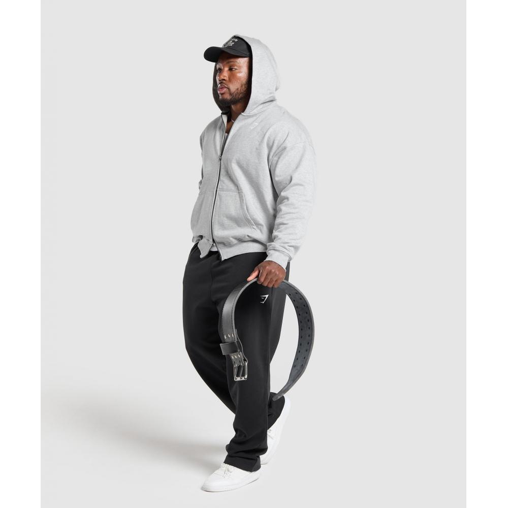 Gymshark Hanorac cu fermoar Power, gri deschis, Core Melange, A1c1o Gbcn