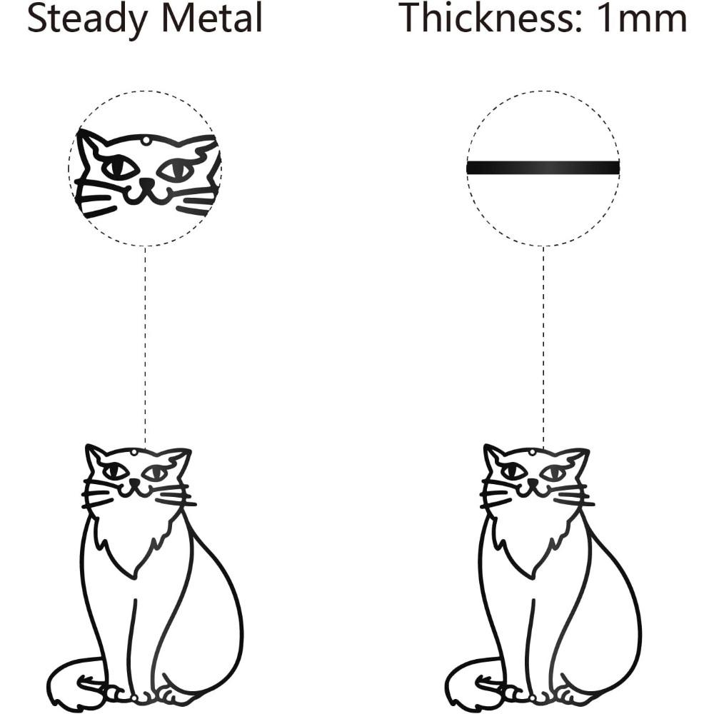 Black Cat Metal Wall Art, Iron Wire Hollow Decor, Minimalist Line Art Ornament for Living Room Bedroom Home Office Wall Hanging Sign 8.7x11.8in
