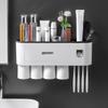 Bathroom Adsorption Inverted Toothbrush Holder Wall Automatic Toothpaste Squeezer Storage Rack Bathroom Accessories