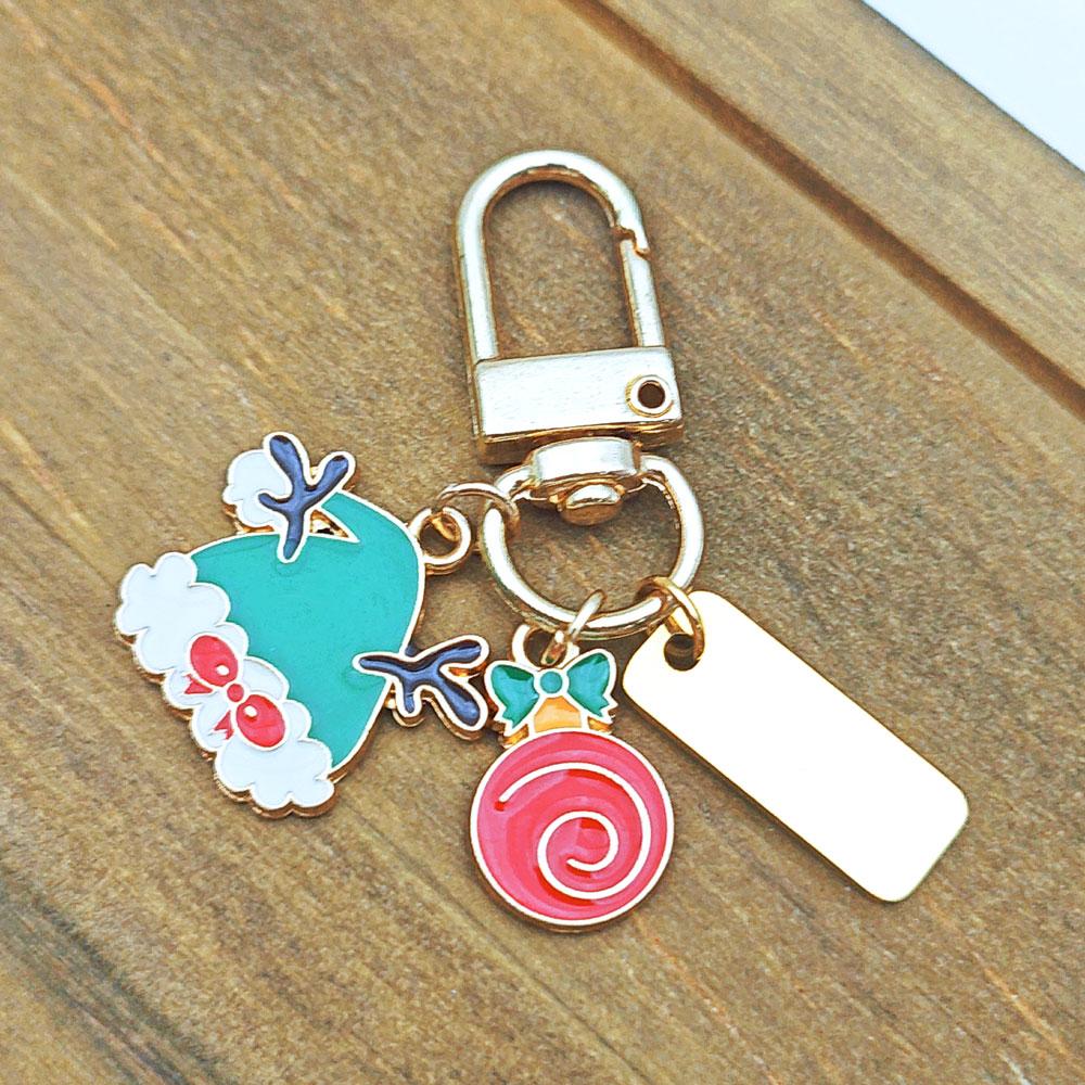 

Custom Cute Snowman Elk Santa Clause Keyring Bags Decor Pendant Key Chain Ring Festival New Year Party Christmas Keychain Gift Custom Name