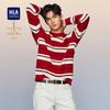 HLA Men's Spring Round Neck Striped Long Sleeve Knit Sweater