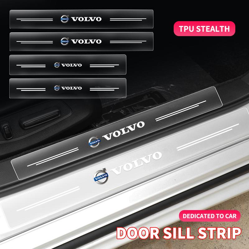 4 Stück Auto Schwellerschutz Transparent Dekoratives Abzeichen Aufkleber Für Volvo V60 XC60 XC90 S60 XC40 V40 S80 T6 V90 EX90 S90 V70