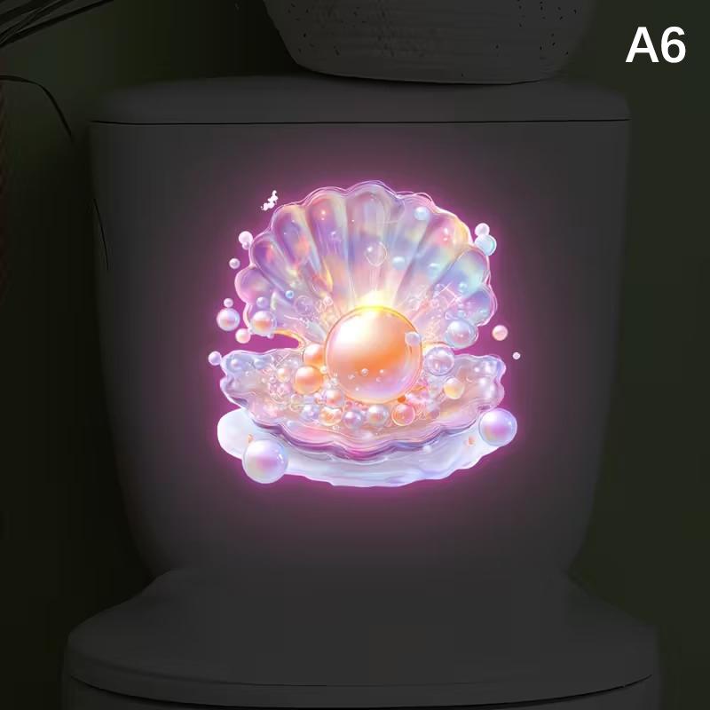 Im Dunkeln leuchtende Lotus Toilettenaufkleber Abnehmbare Selbstklebende Badezimmerdekor Aufkleber Wandaufkleber Heimdekor Toilettensitzaufkleber