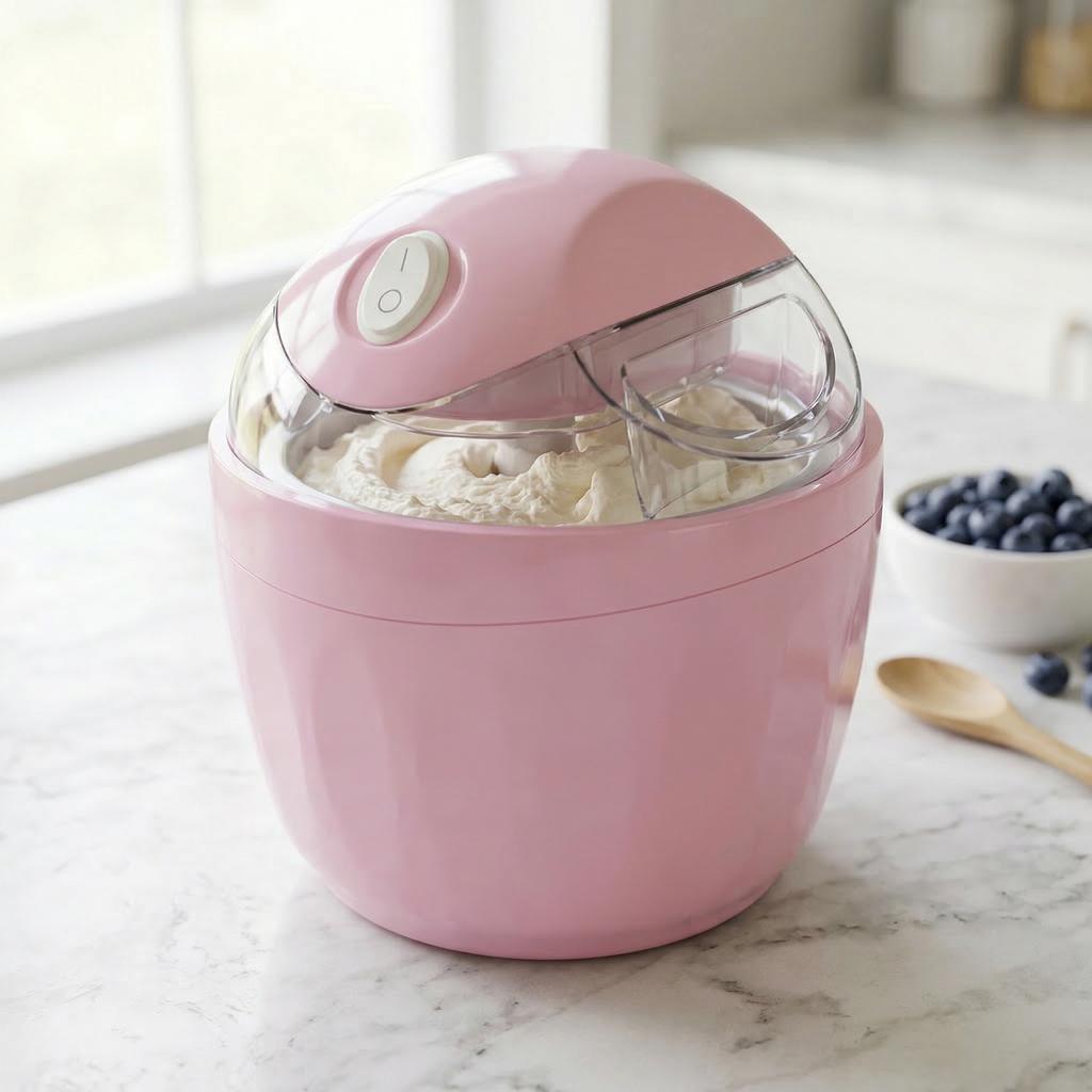 Small Ice Cream Maker Just 15 Minutes Personal Gelato & Sorbet Machine One-Touch for Homemade Frozen Treats Everyday Kitchen Use