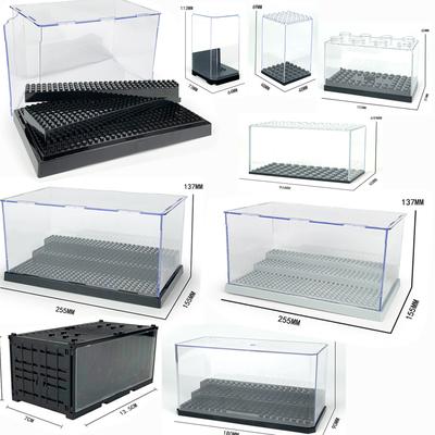 Building Block Display Box Small Particles Suitable For Lego Minifigures Clear Desktop Dust Box Stackable Storage Square Box