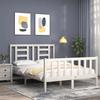 VidaXL Bed Frame with Headboard White 140x200 Cm Solid Wood 3192882