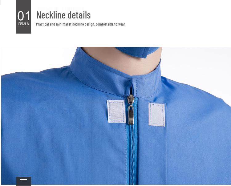 Six-Color All-Season Dustproof Workshop Workwear with Separable Zipper and Optional Logo