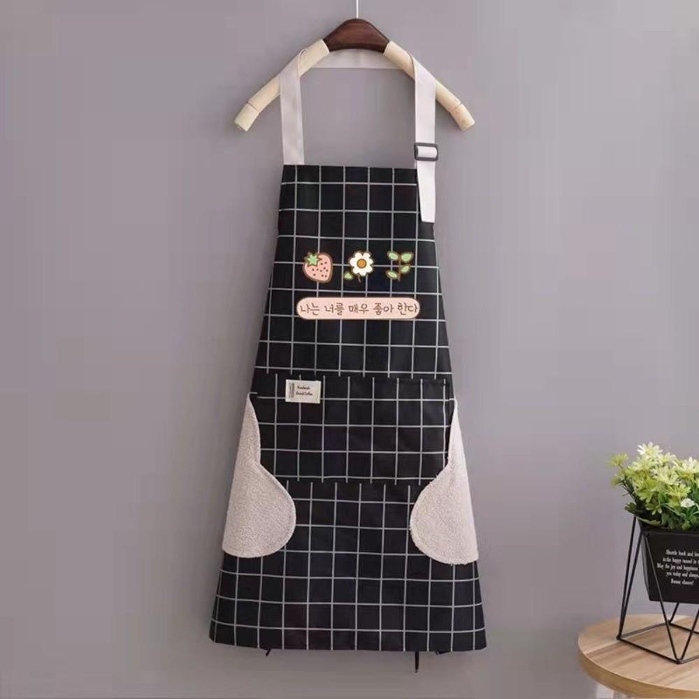New Breathable Kitchen Apron Polyester Wear-resistant Chef Apron Korean Style Catering Work Clothes for Women Girl