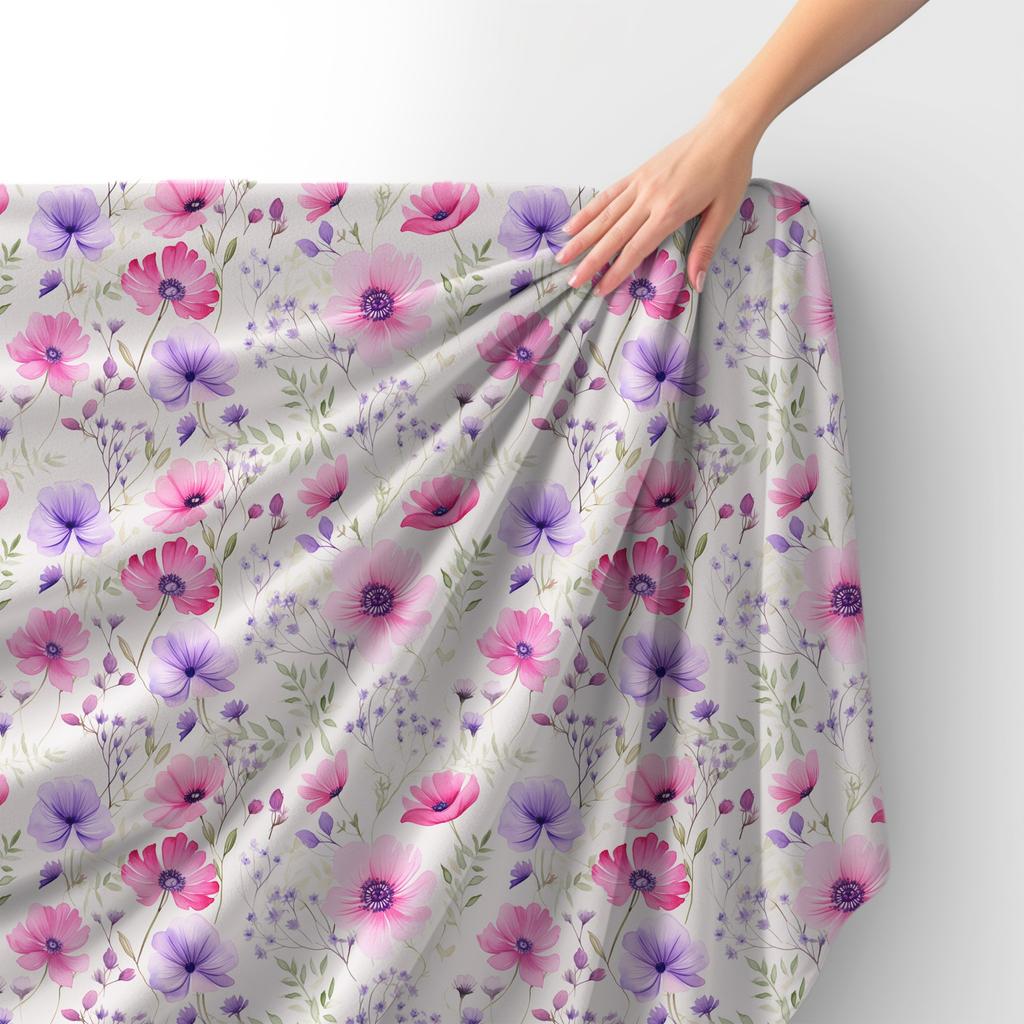 Royal Samt Stoff Polyester Zum Nähen - Motiv Blumen - Rdx3038