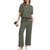 2025 Summer Women's Casual Set: Short-Sleeve Top & Wide-Leg Seven-Point Pants