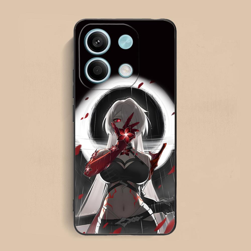 HSR Acheron Matte TPU Mobile Phone Case for Xiaomi Redmi Note 14 13 12 11 S Pro Plus 4G 5G Colorful Printing Cover