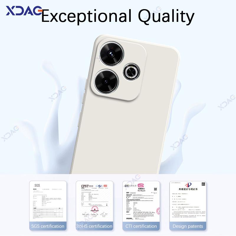 Luxury Square Liquid Silicone Cases for Xiaomi Redmi 13 4G 5G Redmi13 6.79" Global 360 Soft Phone Cover Waterproof Bags