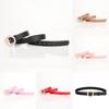 Elegant Ladies Belt With Pearl Buckle For Office And Casual Wear